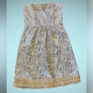 American Eagle Outfitters Strapless Metallic Dress Size 4